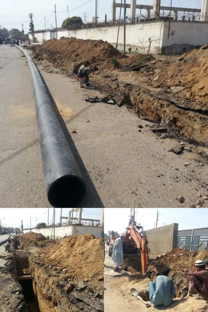 Installation of drinking water pipeline un UC sharafi ghot