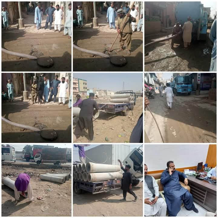 Replacement of sewearge pipeline in hashim Ghot UC sharafi ghot